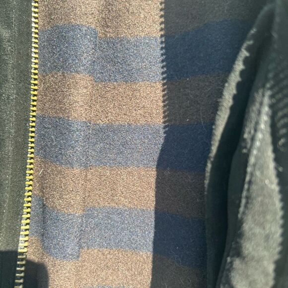 Tovar brand Men's Black Leather Sleeve and Wool Bomber Jacket size medium - Picture 9 of 9